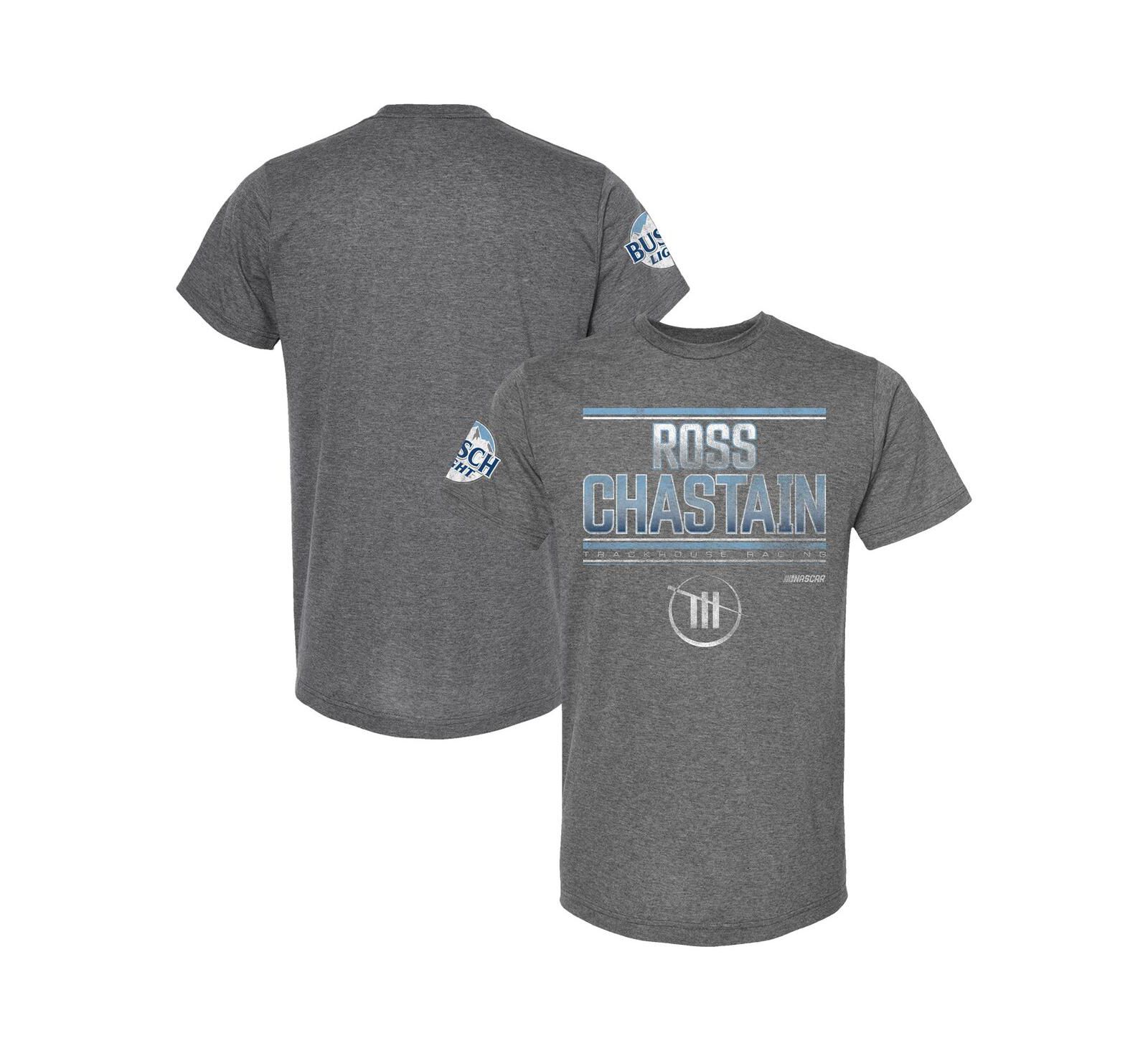 Мужская футболка Trackhouse Racing Team Collection Heather Charcoal Ross Chastain Pole Sitter
