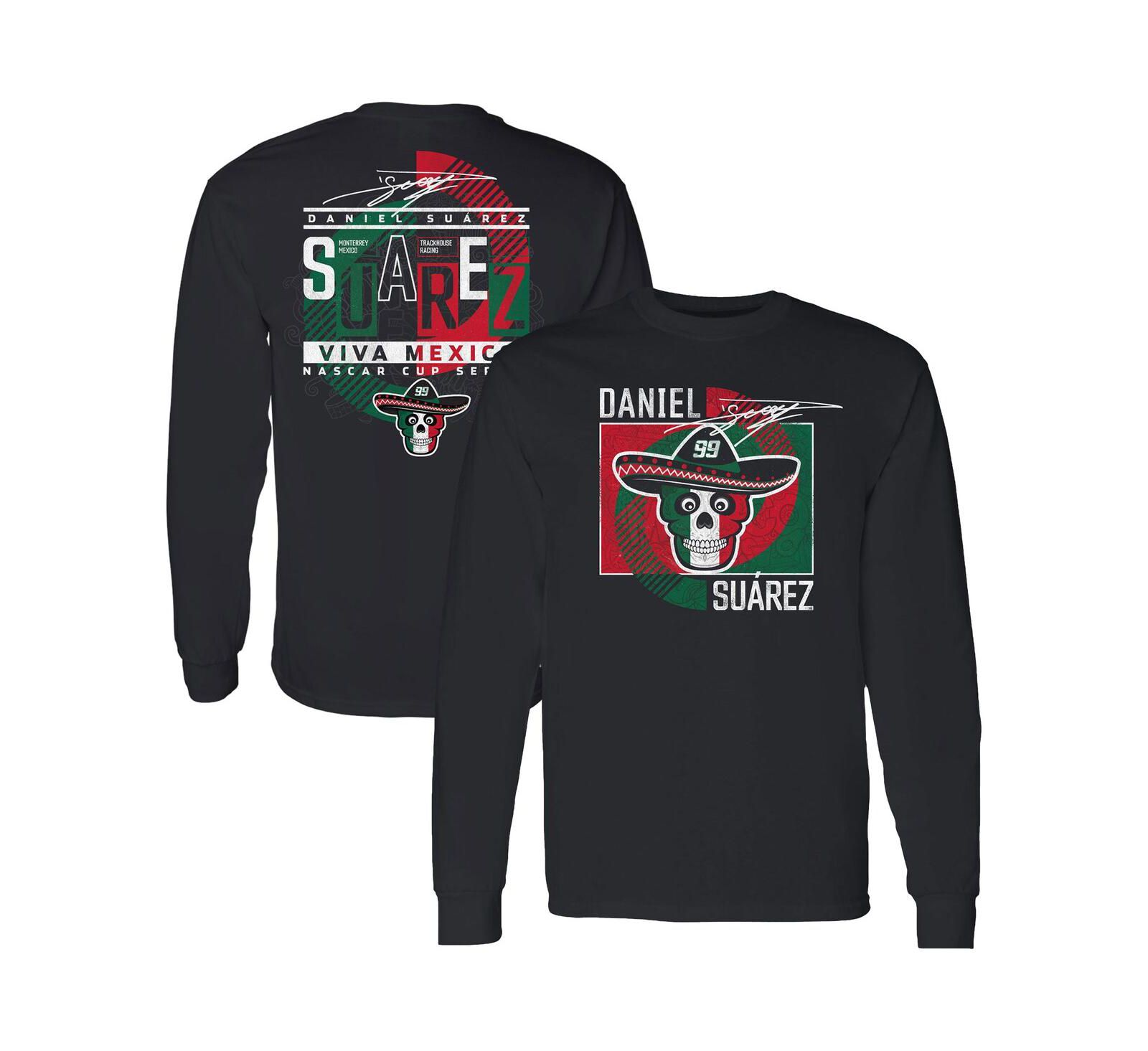 Мужская футболка с длинным рукавом Trackhouse Racing Team Collection Black Daniel Suarez Vivo