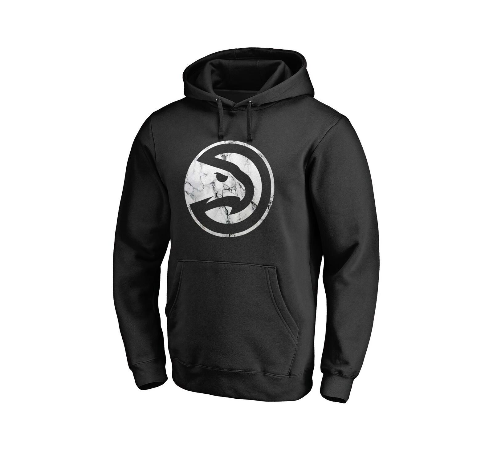 Fanatics Мужское худи с принтом Atlanta Hawks Marble Logo, черное