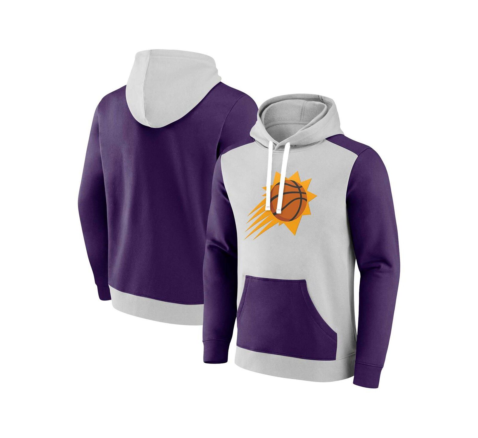 Мужское худи Fanatics Gray, Purple Phoenix Suns Arctic Colorblock Pullover