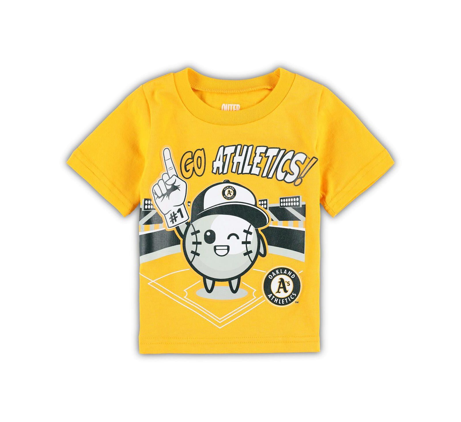Футболка Outerstuff Baby Boys and Girls Gold Oakland Athletics Ball Boy