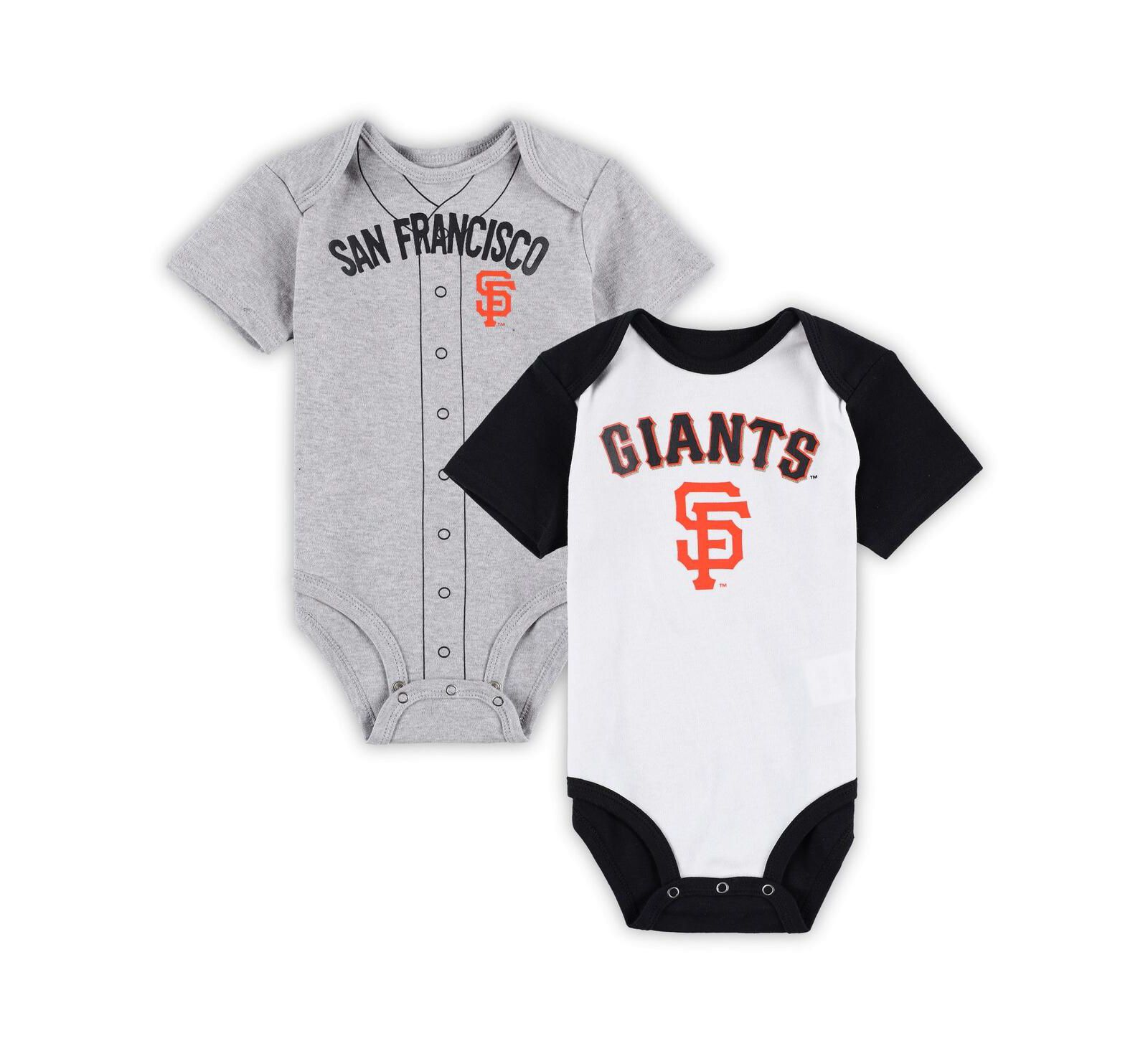 Комплект боди Little Slugger для малышей White, Heather Gray San Francisco Giants
