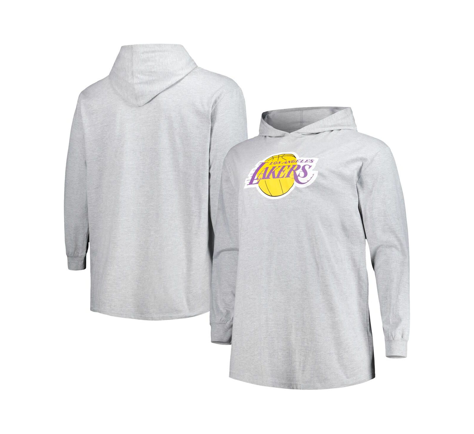 Мужской худи Fanatics Los Angeles Lakers Heather Gray Big and Tall