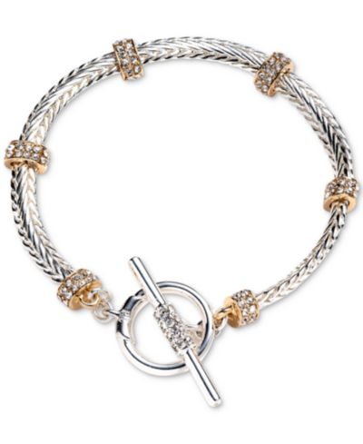 Браслет Lauren Ralph Lauren Two-Tone Crystal Rondelle Flex Toggle