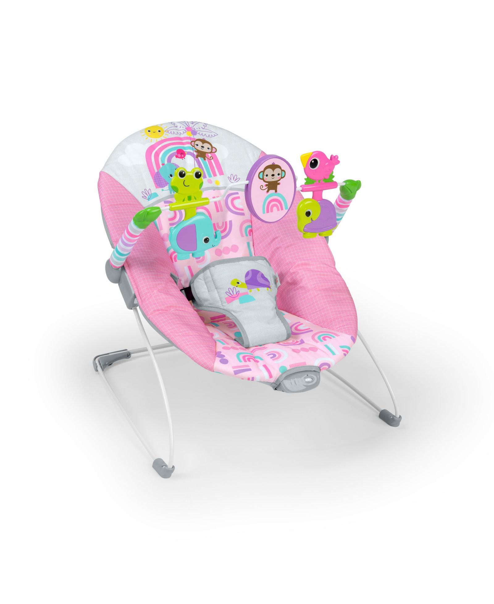 Bright Starts Вибрирующий шезлонг Pink Paradise™