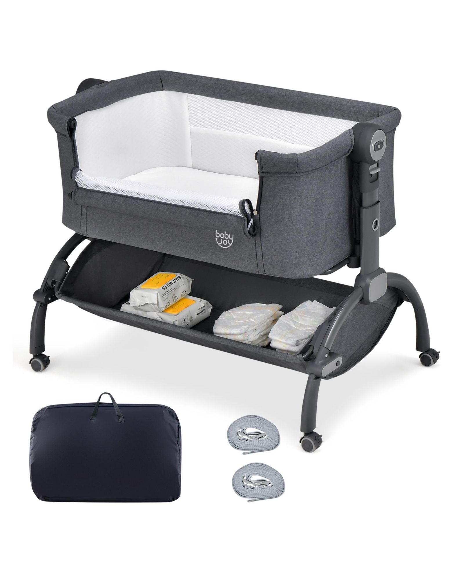 Колыбель Costway 3-in-1 Baby Bassinet Bedside Sleeper с матрасом и хранением