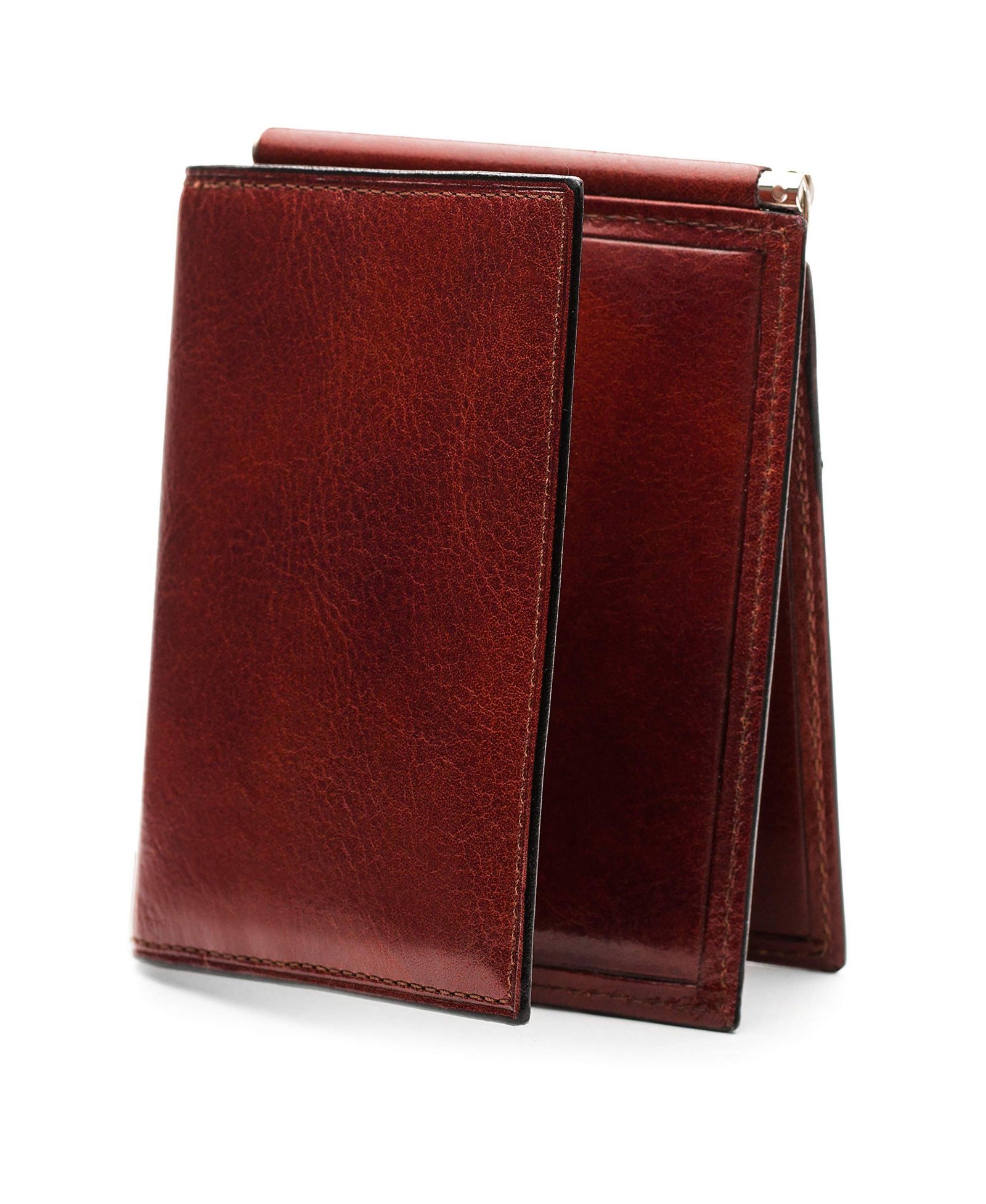 Мужской кожаный зажим для денег Bosca Old Leather с карманом