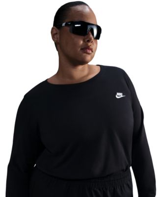 Nike Plus Size Sportswear Club Long-Sleeve T-Shirt