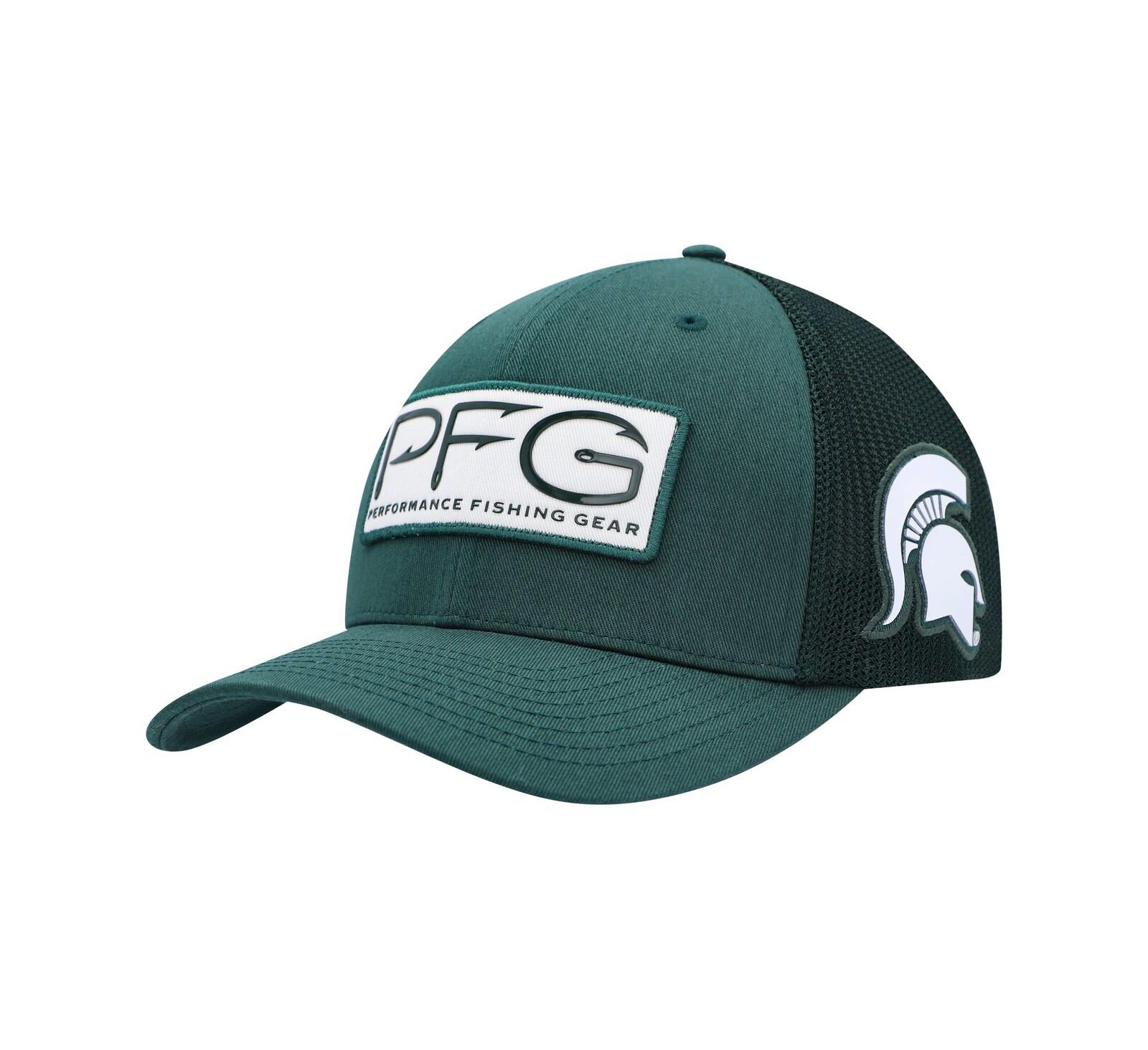 Columbia Мужская кепка Michigan State Spartans PFG Hooks Flex, зеленая