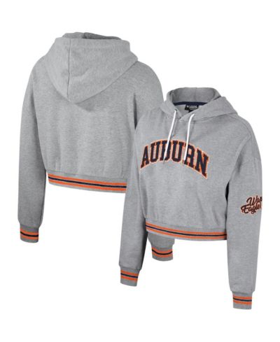 Женская укороченная толстовка The Wild Collective Heather Gray Auburn Tigers Shimmer Pullover