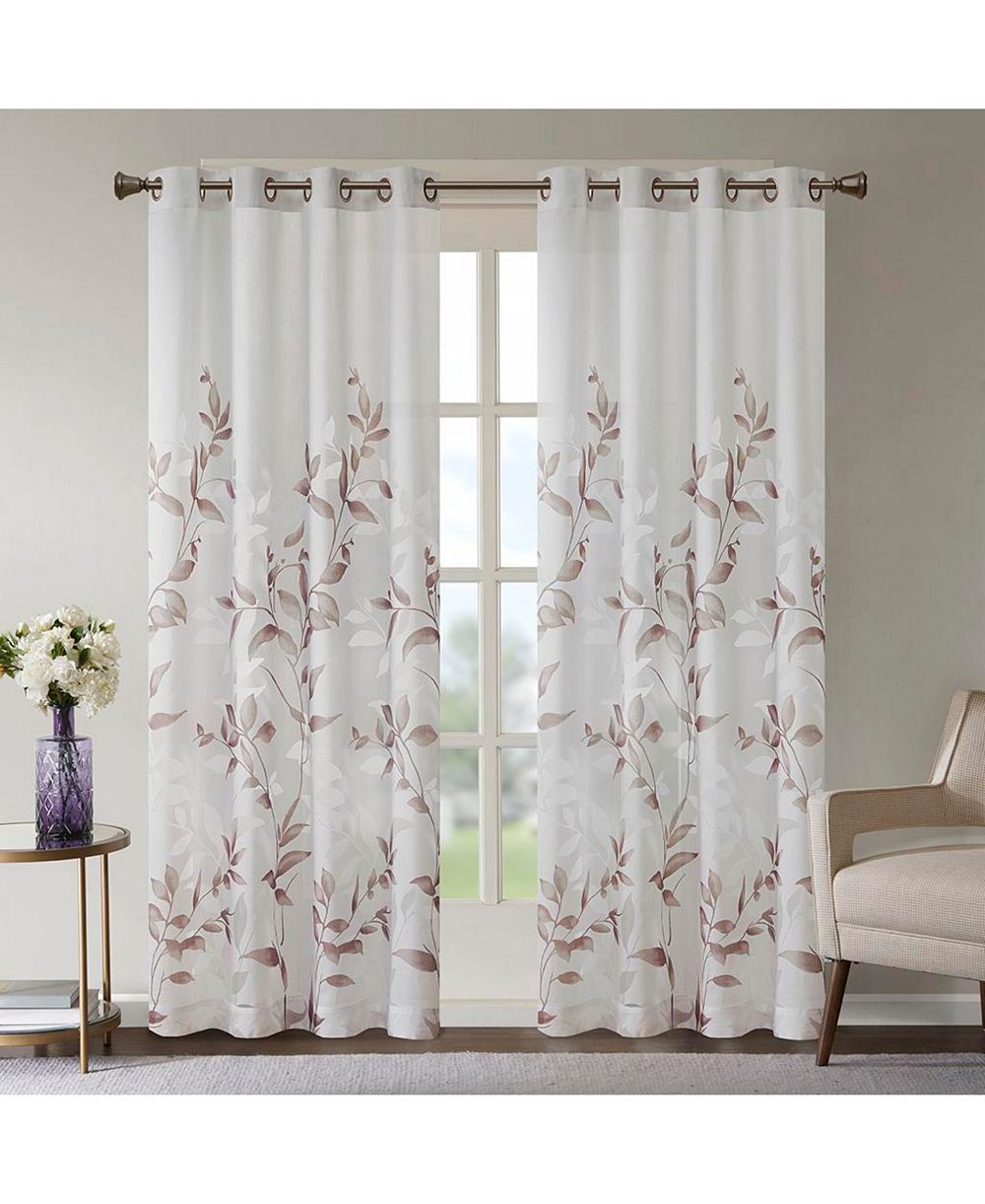 Madison Park Cecily прозрачная занавеска с принтом, 50"W x 95"L