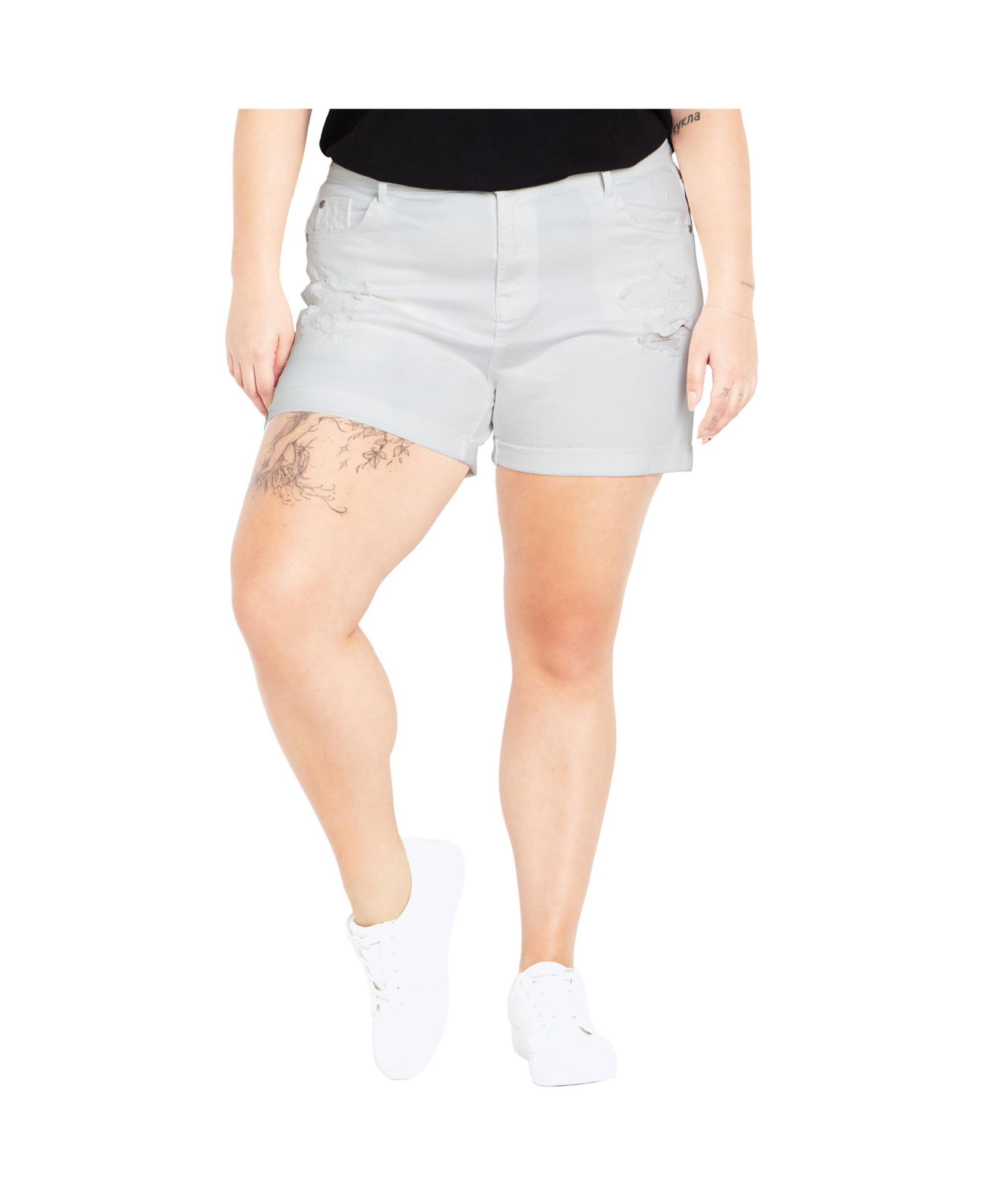 Короткие рваные шорты Plus Size Love от CITY CHIC