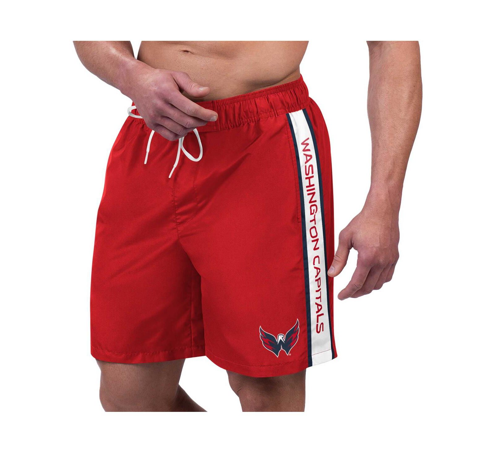 Men's G-III Sports by Carl Banks Red Washington Capitals Streamline Volley Swim Trunks