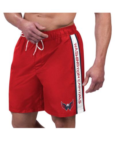 Men's G-III Sports by Carl Banks Red Washington Capitals Streamline Volley Swim Trunks