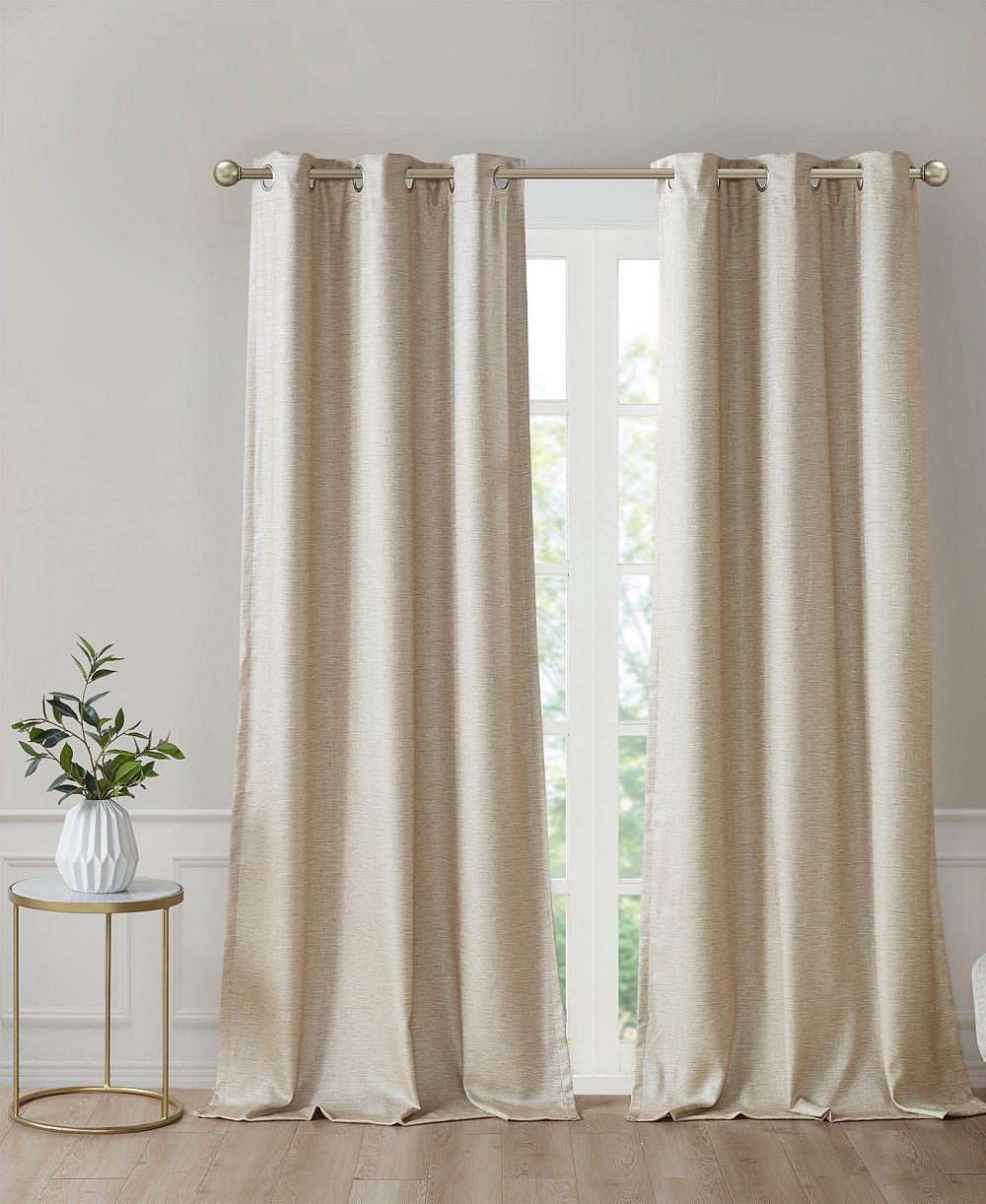 Комплект из 2 штук SunSmart Como Tonal Printed Faux Silk шторы для гостиной, 42x95 inches