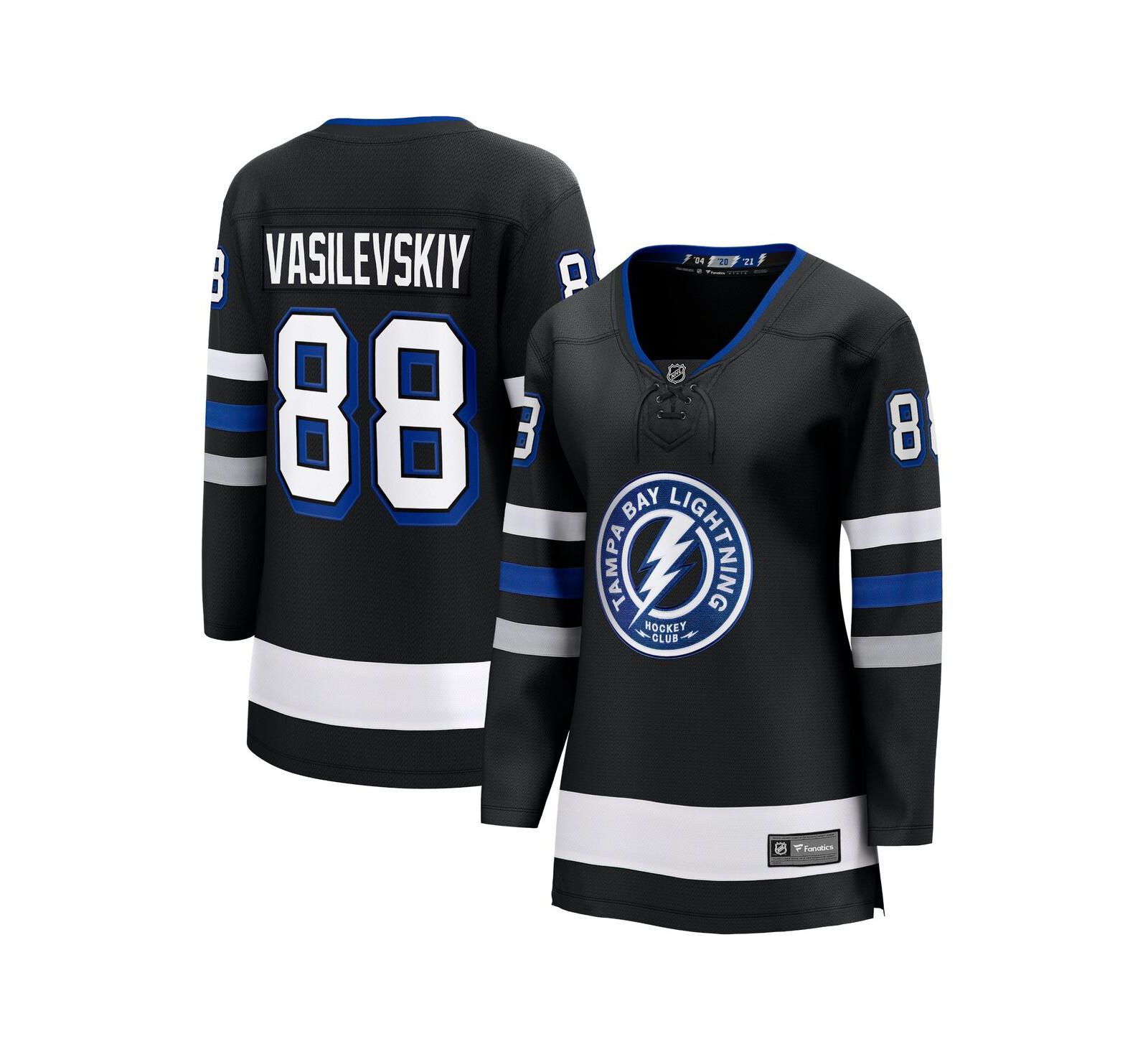 Женская джерси Fanatics Andrei Vasilevskiy Black Tampa Bay Lightning Alternate Premier Breakaway Player