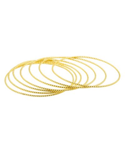 ADORNIA 14K Gold-Plated 7-Piece Skinny Bangle Set