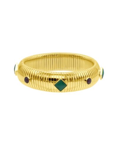 Браслет ADORNIA 14K Gold-Plated Tall Omega с цветным камнем