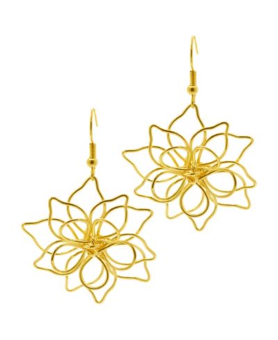 Серьги ADORNIA из позолоченной проволоки в форме цветка, 14K Gold-Plated