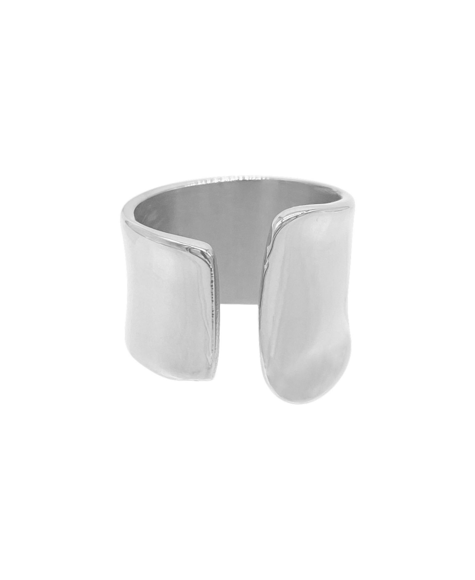 ADORNIA кольцо серебряное Tall Open Band