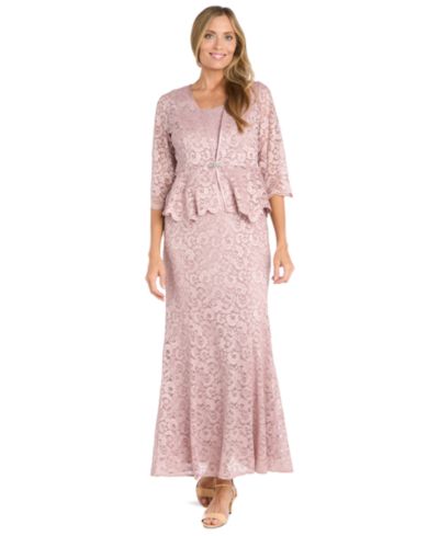 Комплект R & M Richards Petite 2-Piece Metallic-Lace Gown & Jacket
