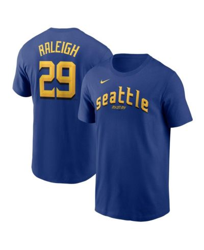 Мужская футболка Nike Cal Raleigh Seattle Mariners City Connect Fuse с именем и номером