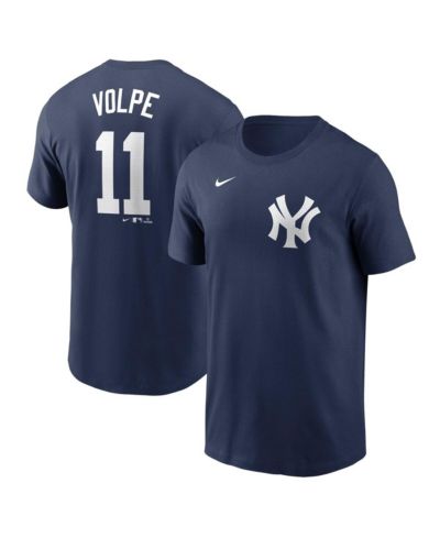 Мужская футболка Nike Anthony Volpe Navy New York Yankees Fuse с именем и номером
