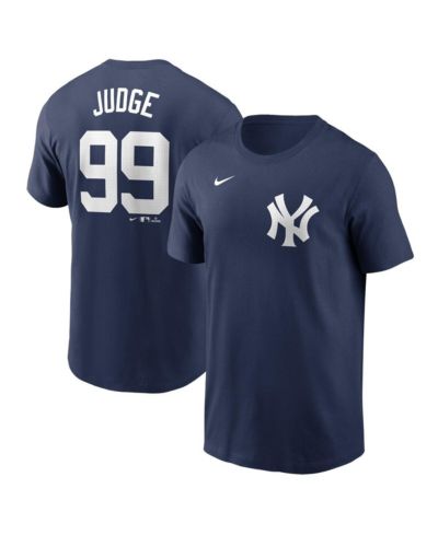 Мужская футболка Nike Aaron Judge Navy New York Yankees Fuse Name & Number