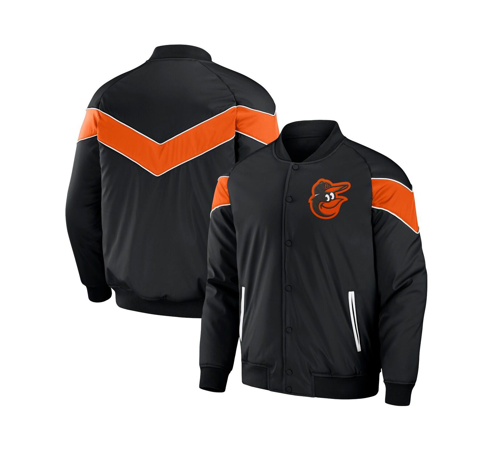 Men's Darius Rucker Collection by Fanatics Black Baltimore Orioles Baseball Raglan Full-Snap Jacket