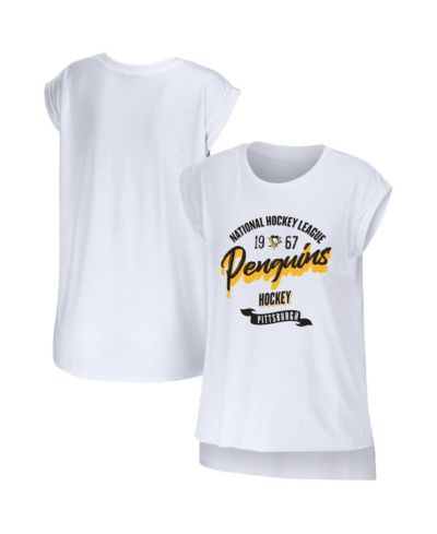 Women's WEAR by Erin Andrews White Pittsburgh Penguins Domestic Tank Top