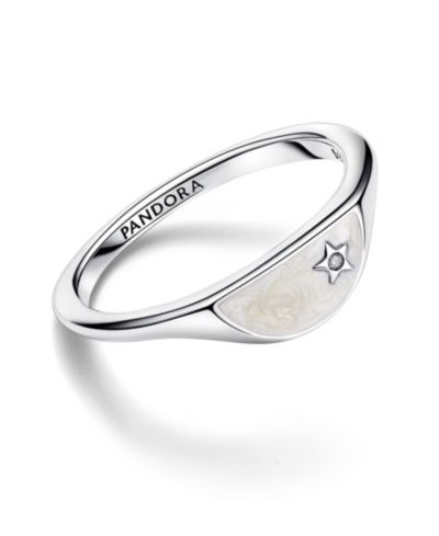 Pandora Кольцо с эмалью и прозрачными камнями кубический цирконий