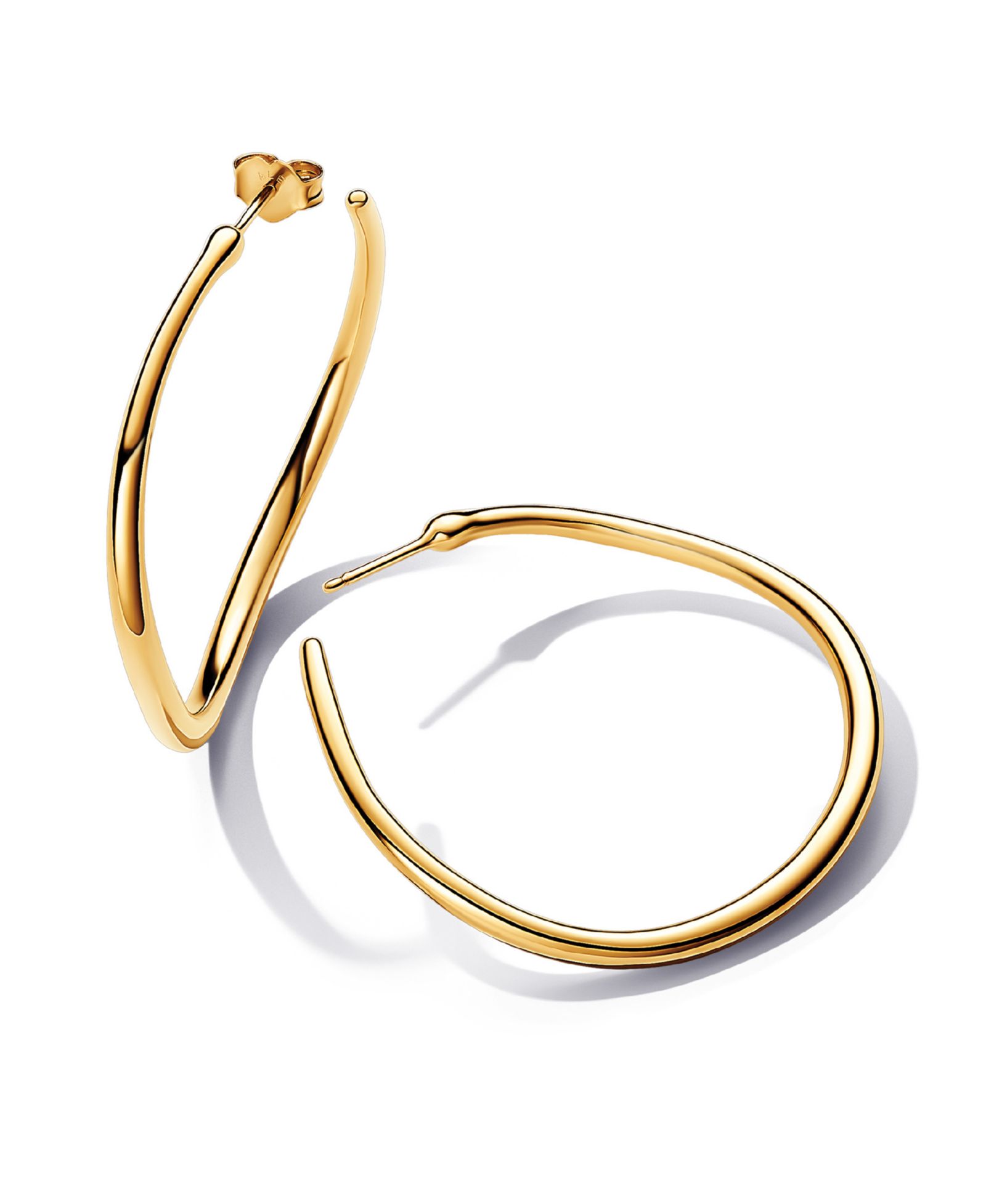 Серьги-кольца Pandora 14k gold-plated Shaped Open 42 mm