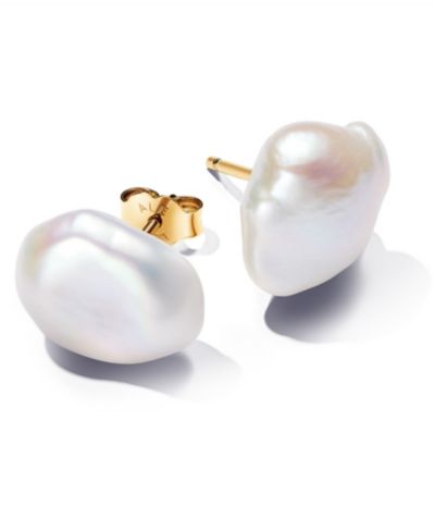 Серьги-гвоздики Pandora 14K Gold-Plated Baroque Treated Freshwater Cultured Pearl