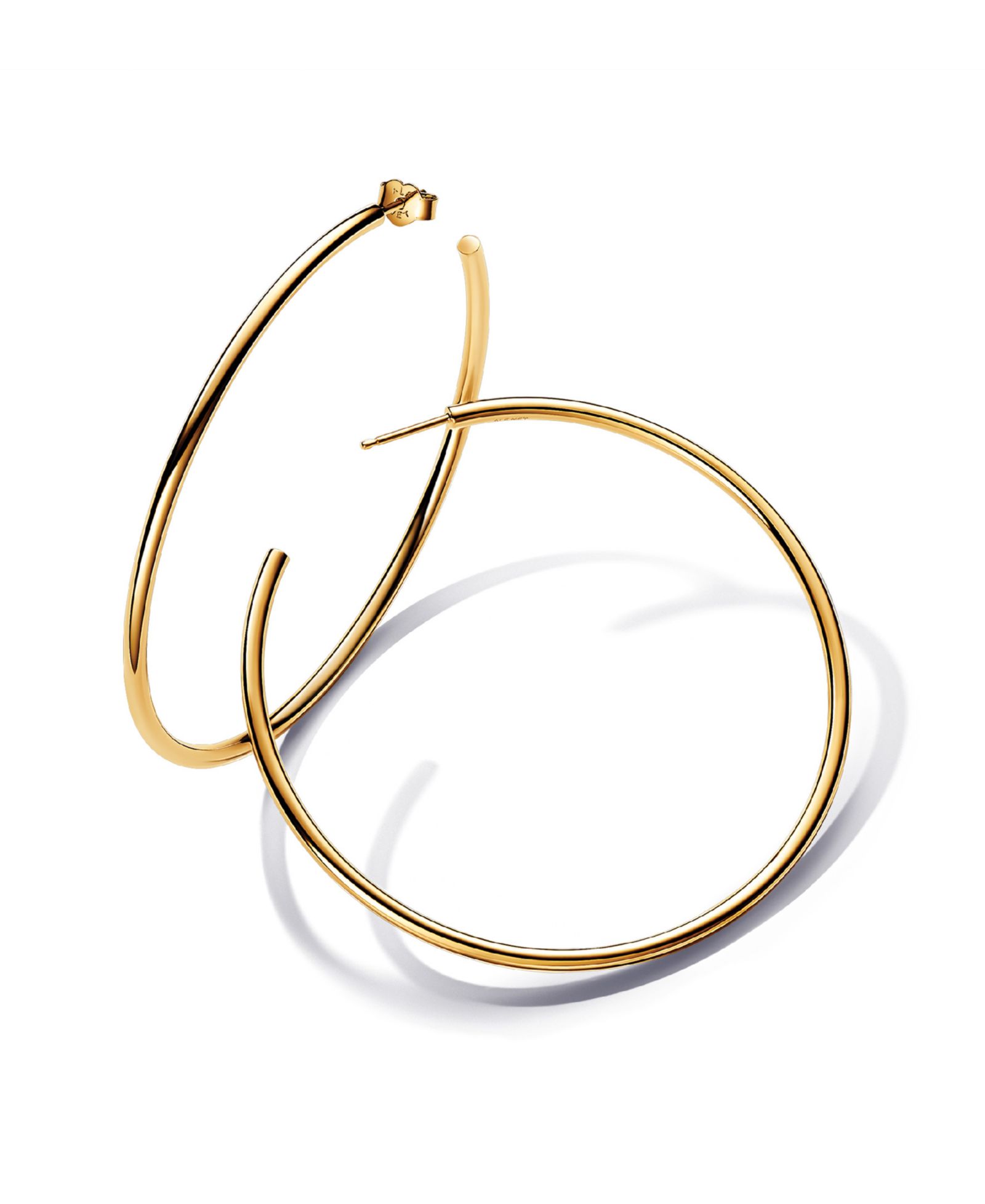 Серьги-кольца Pandora 14K Gold-Plated Open 65 mm