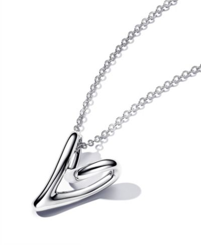 Pandora sterling silver Shaped Heart Pendant 27.6 inches Necklace