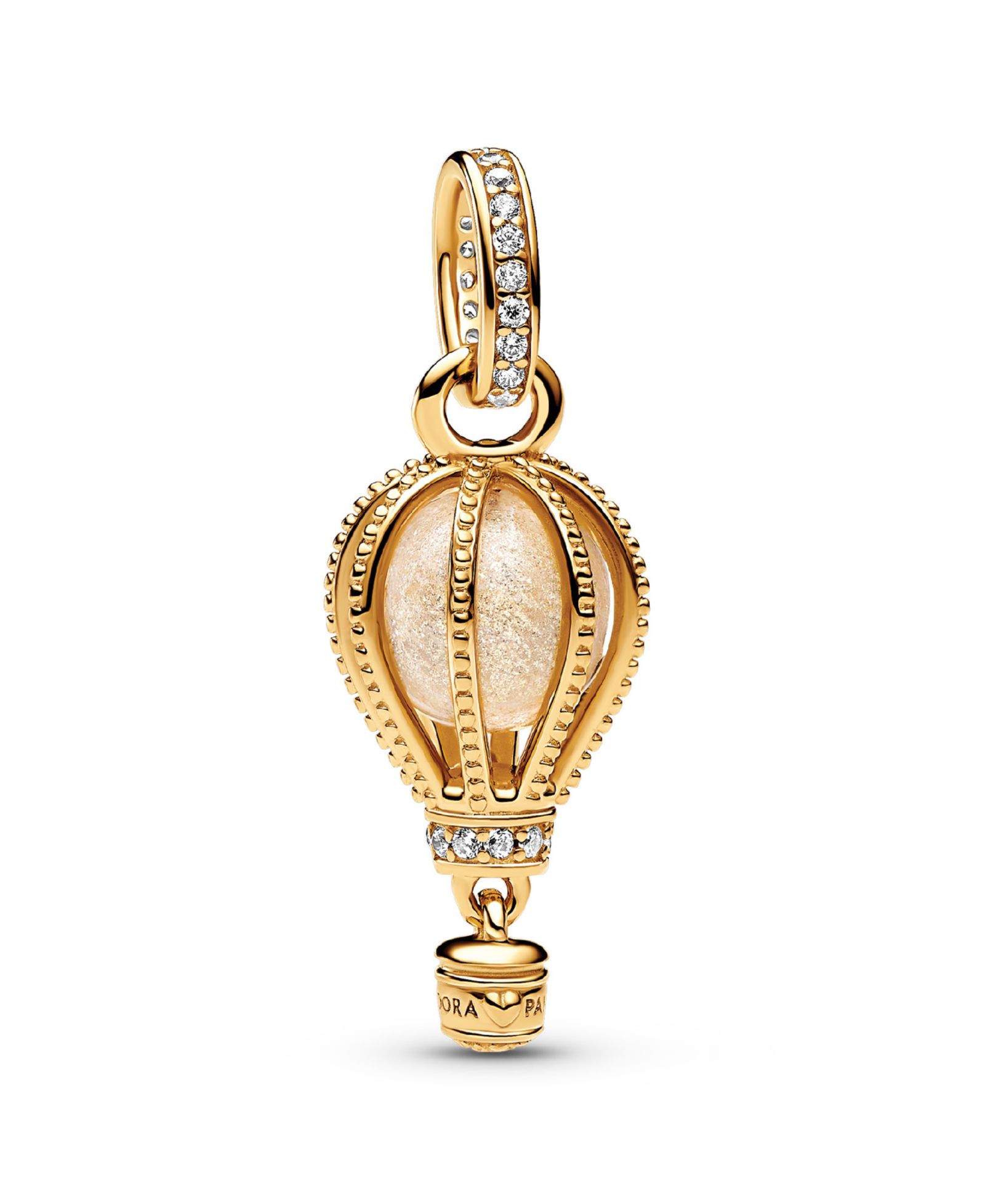 Подвеска-шарм Pandora 14K Gold-Plated Sparkling Clear Hot Air Balloon