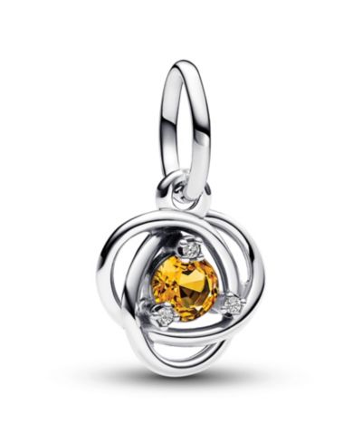 Pandora Sterling Silver Birthday Circle Stone Dangle Charm