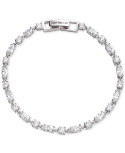 Givenchy браслет Tennis с кубическим цирконием, серебристого цвета