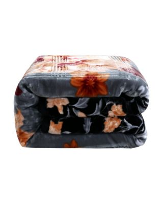 Black, Gray, Orange Floral