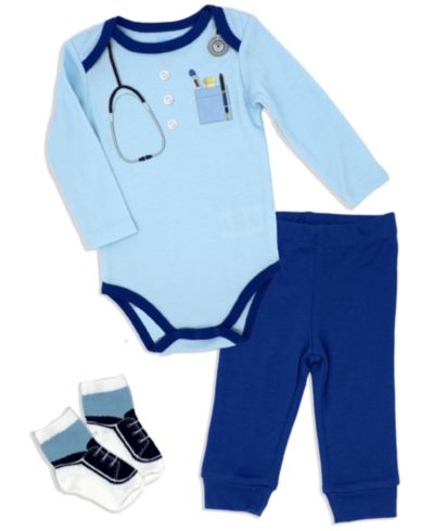 Комплект для малышей Baby Mode Baby Boys Doctor Long Sleeve Bodysuit, Pants and Socks, 3 Piece Set