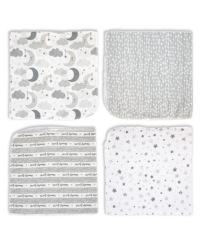 Tendertyme Baby Boys or Baby Girls Sweet Dreams Receiving Blankets, Pack of 4