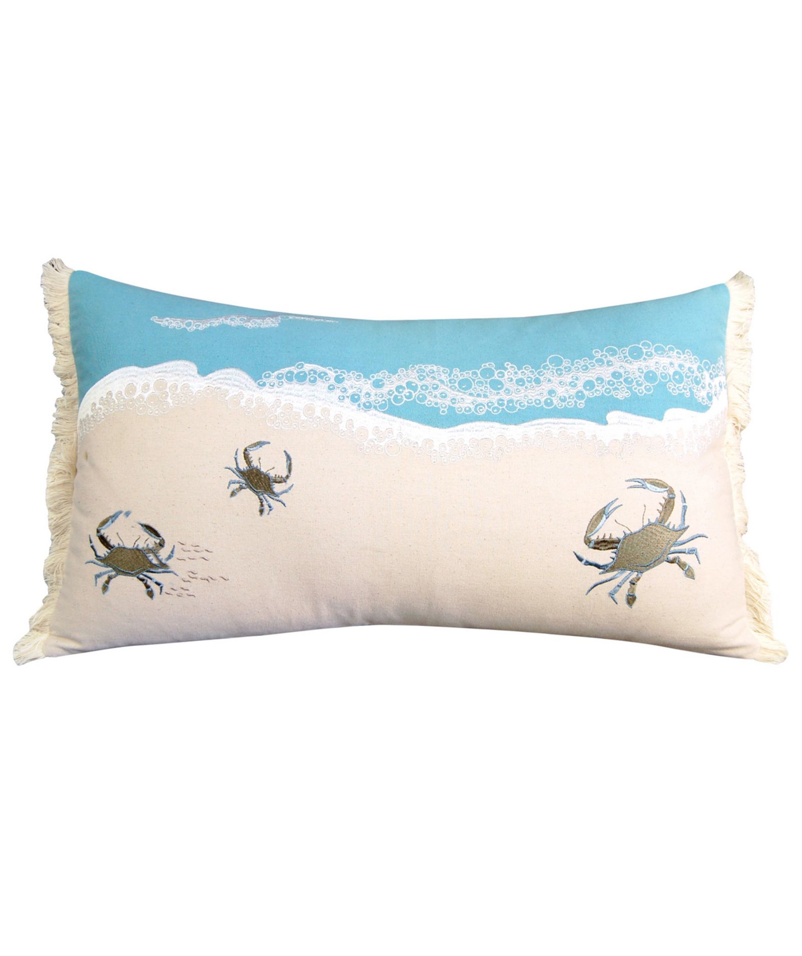 Декоративная поясничная подушка RightSide Designs Crab with Waves из хлопка