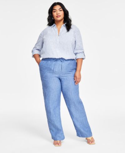 Charter Club Plus Size 100% Linen Pants, Macy's Exclusive