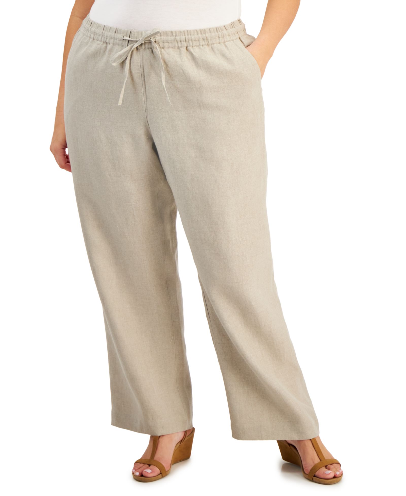 Charter Club Plus Size 100% Linen Pants, Macy's Exclusive
