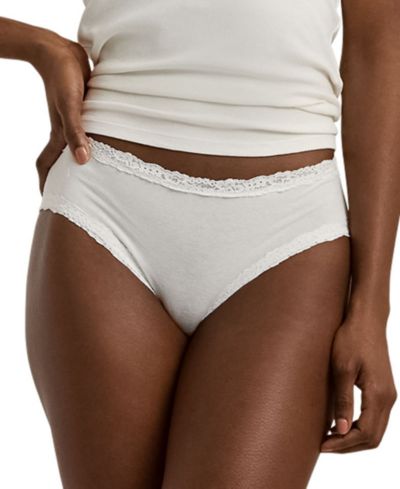 Женское нижнее белье Lauren Ralph Lauren Cotton & Lace Jersey Hipster Brief
