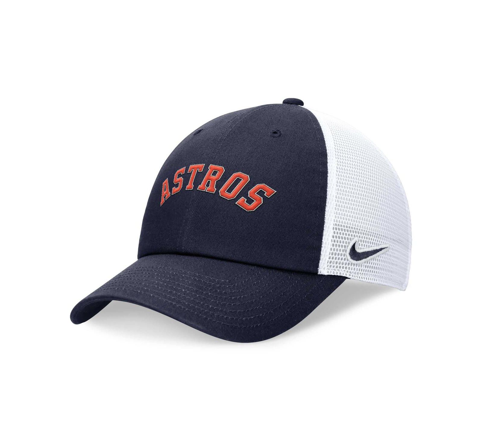 Мужская кепка Nike Navy Houston Astros Evergreen Wordmark Trucker, регулируемая