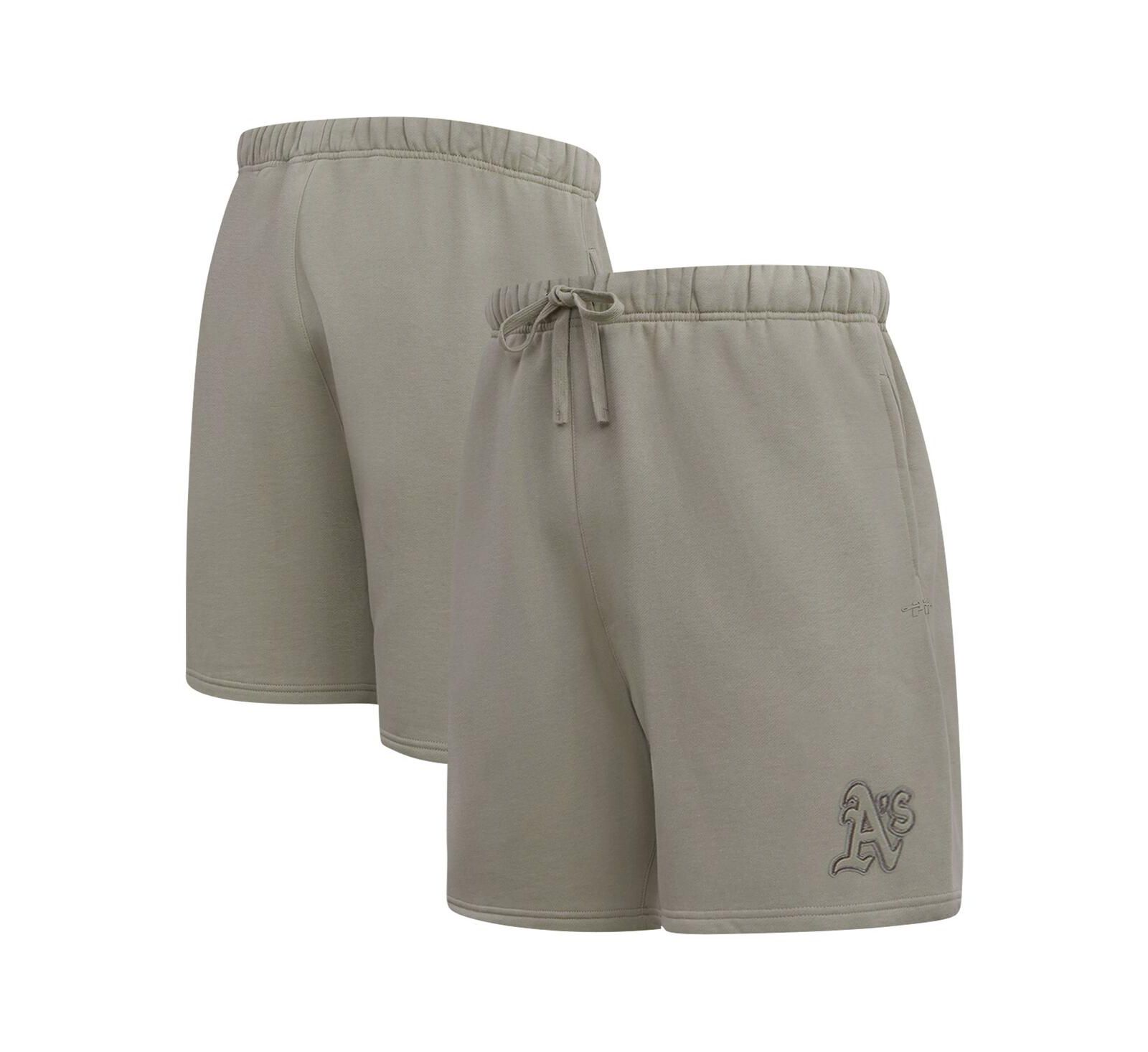 Men's Pro Standard Pewter Oakland Athletics Neutral Fleece Shorts