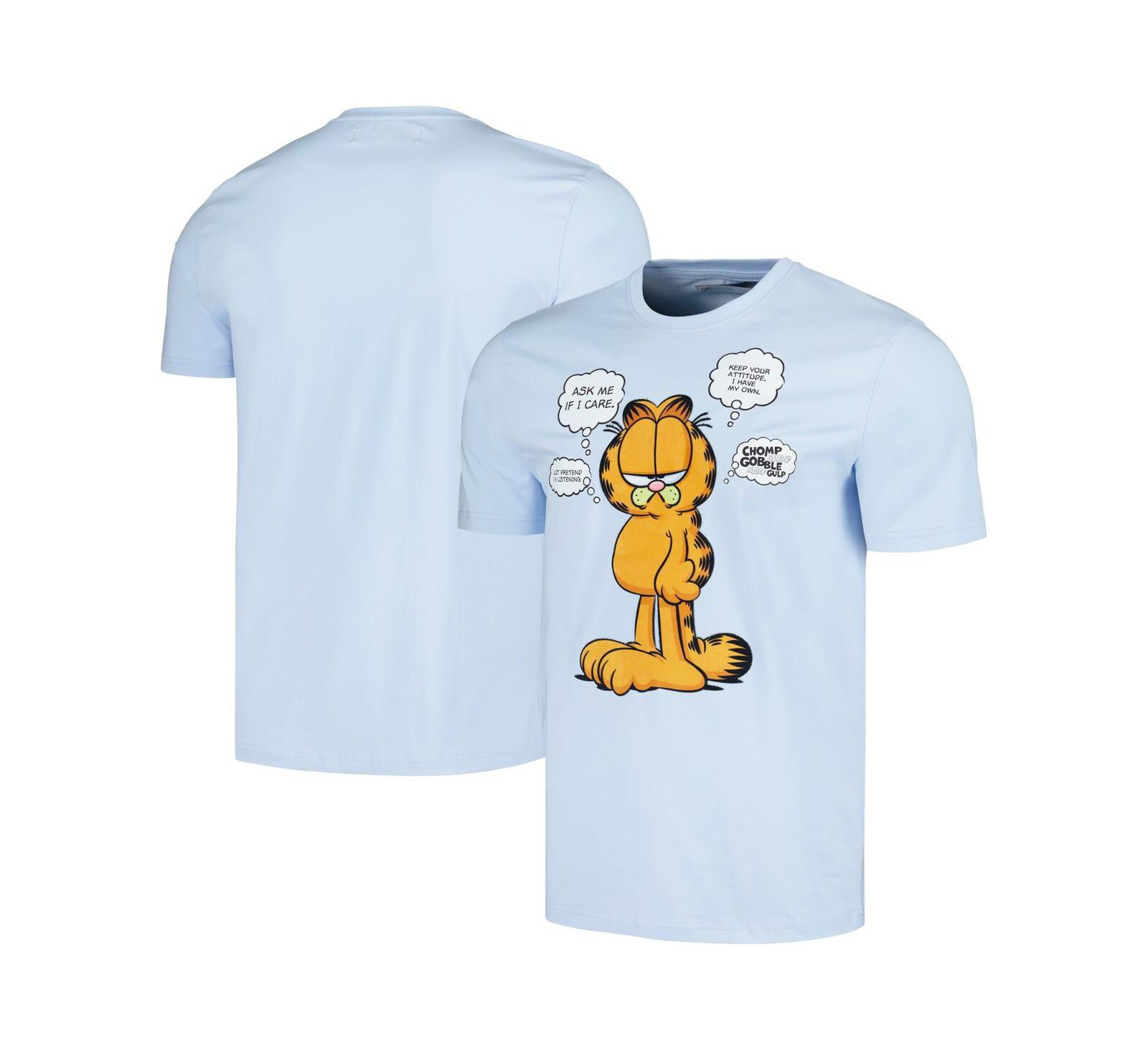 Men's and Women's Freeze Max Light Blue Garfield Ask Me If I Care T-shirt