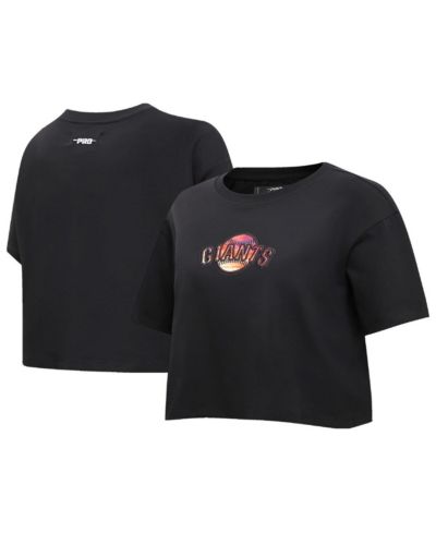 Женская укороченная футболка Pro Standard Black San Francisco Giants Painted Sky Boxy Cropped T-shirt