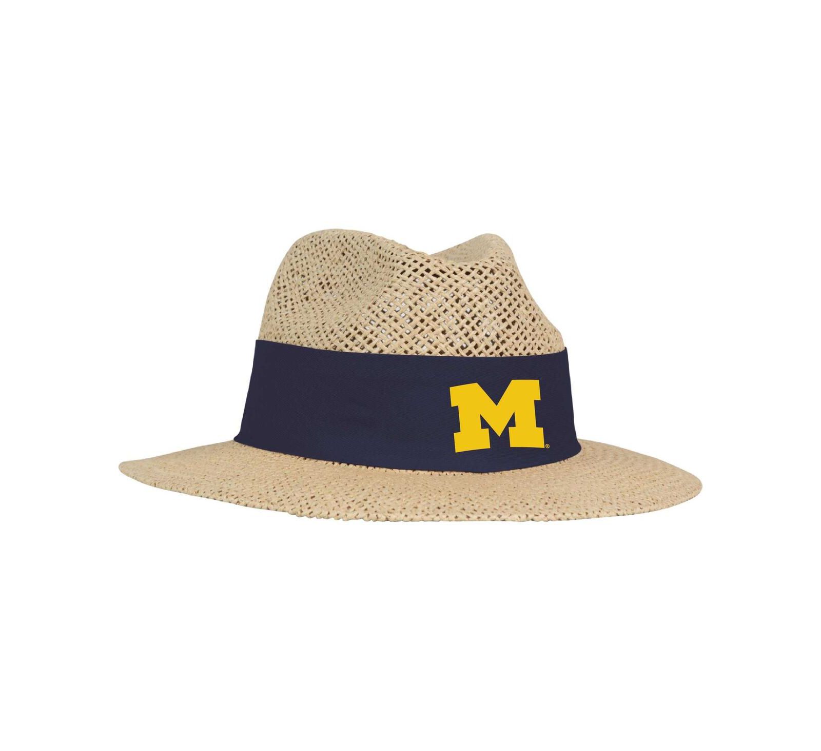 Шляпа Ahead Men's Michigan Wolverines Wellington Gambler Straw